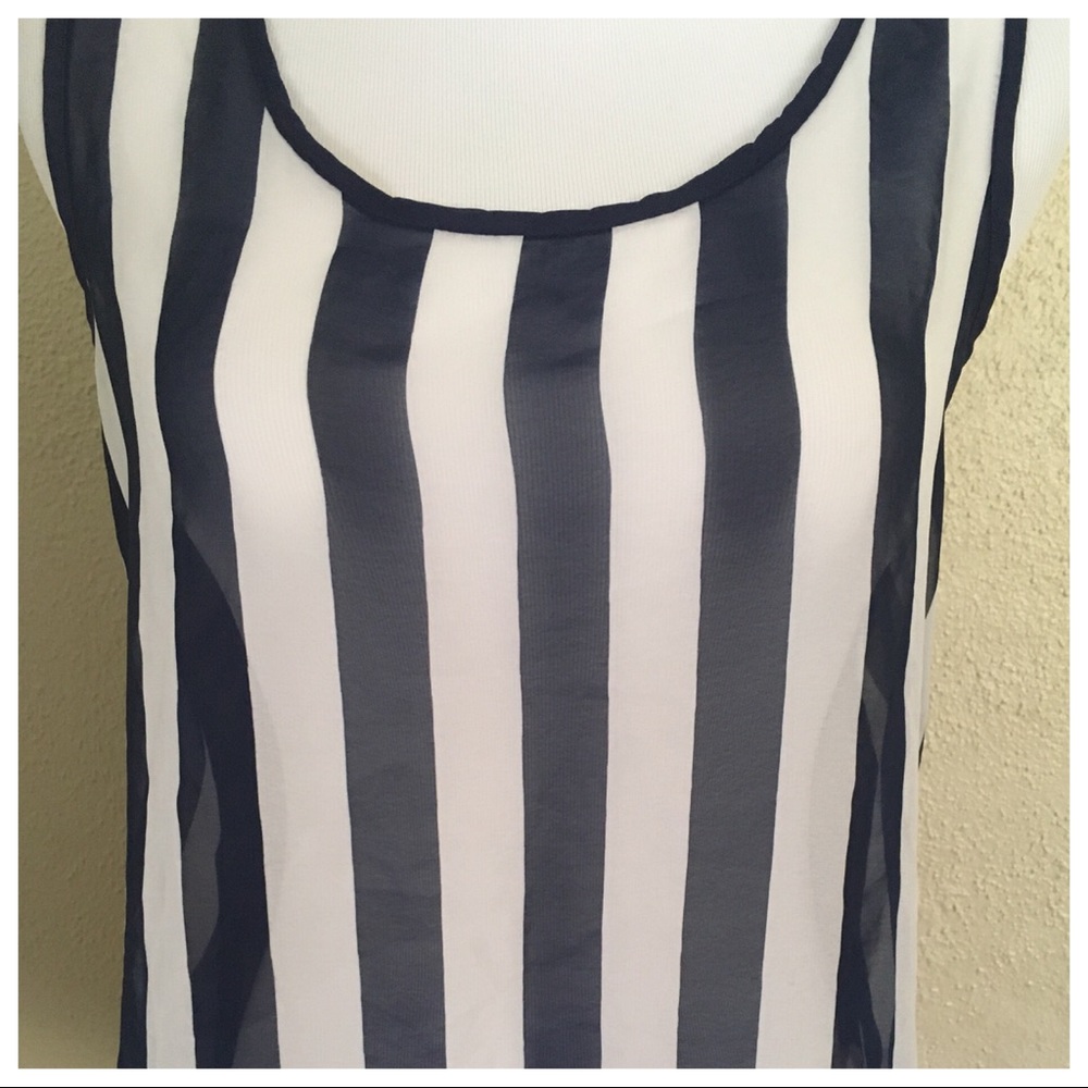 Love Culture Navy Blue & White Striped Top. - Picture 2 of 4